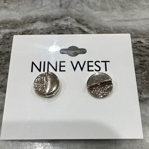 Nine West Gold-Toned Textured Disc Earrings